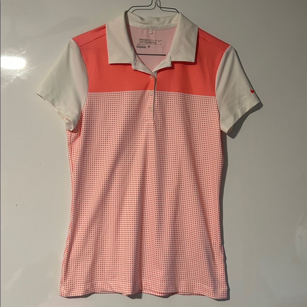 Womens Nike Golf Polo Orange Size Small Short Sleeve DriFit Tour Performance